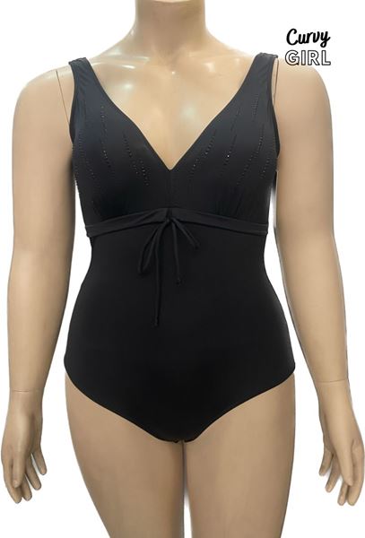 Picture of PLUS SIZE BLACK TUMMY CONTROL SWIM SUIT